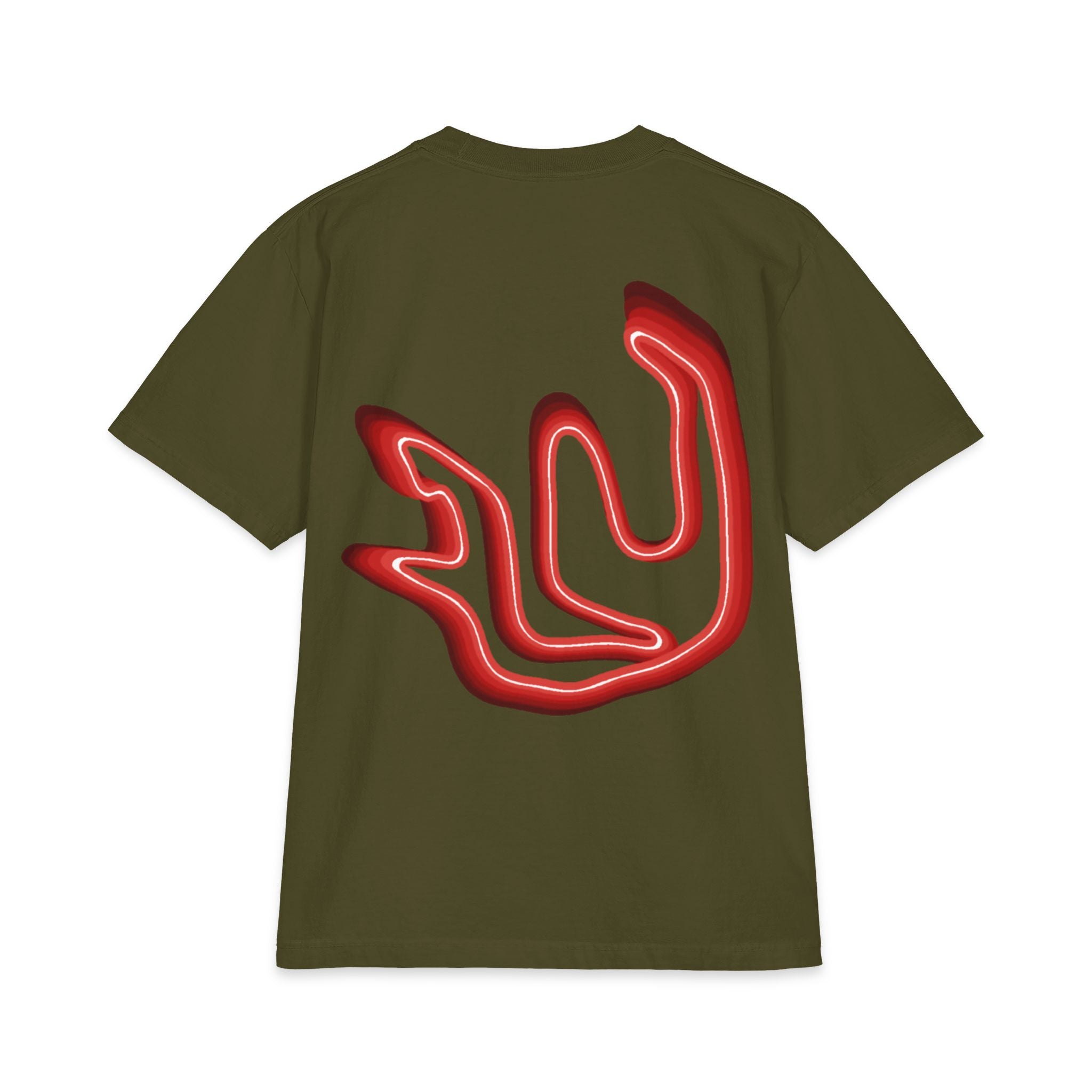 FULY RED NEON BIG LOGO heavyweight cotton