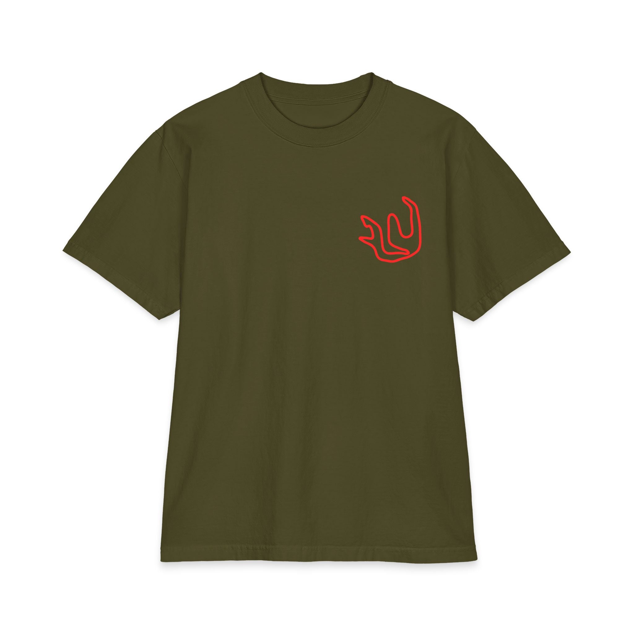 FULY RED NEON BIG LOGO heavyweight cotton