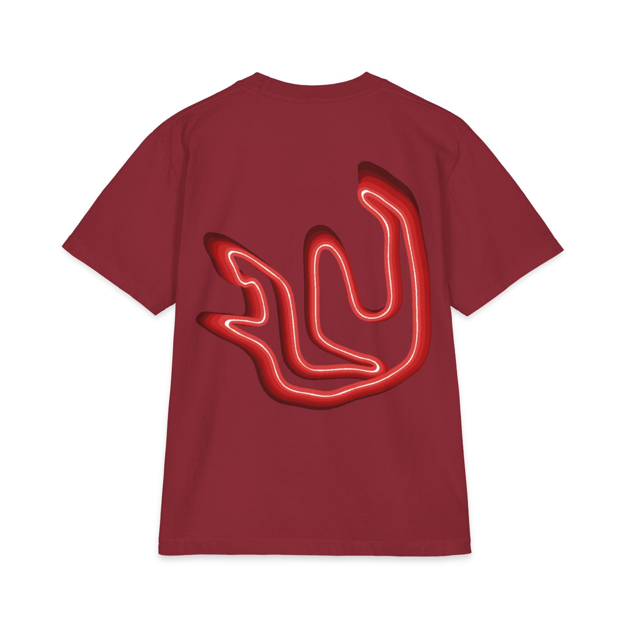 FULY RED NEON BIG LOGO heavyweight cotton