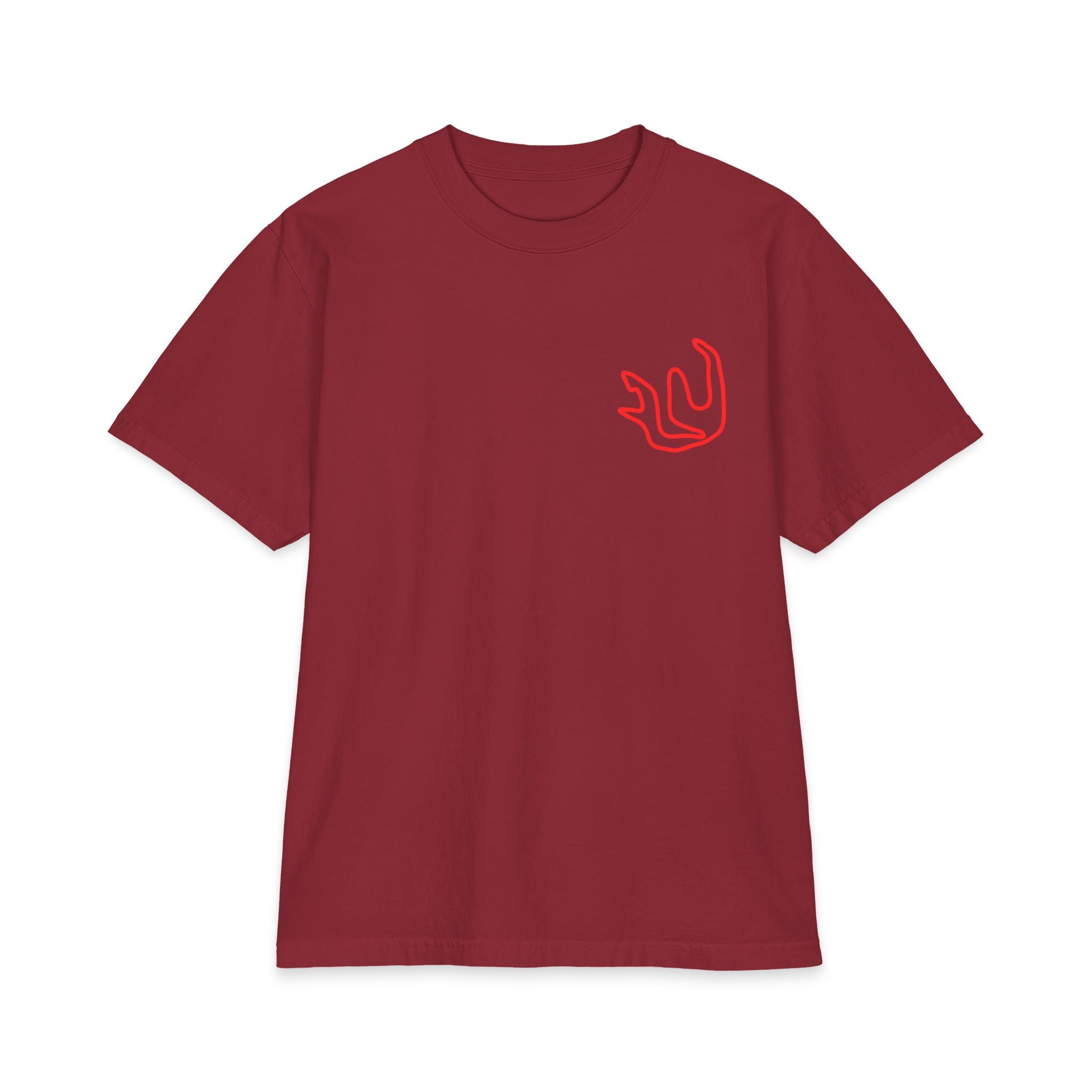 FULY RED NEON BIG LOGO heavyweight cotton